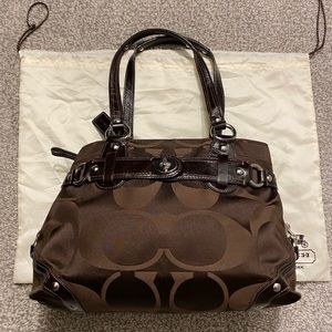 COACH Brown CARLY Signature C Jacquard